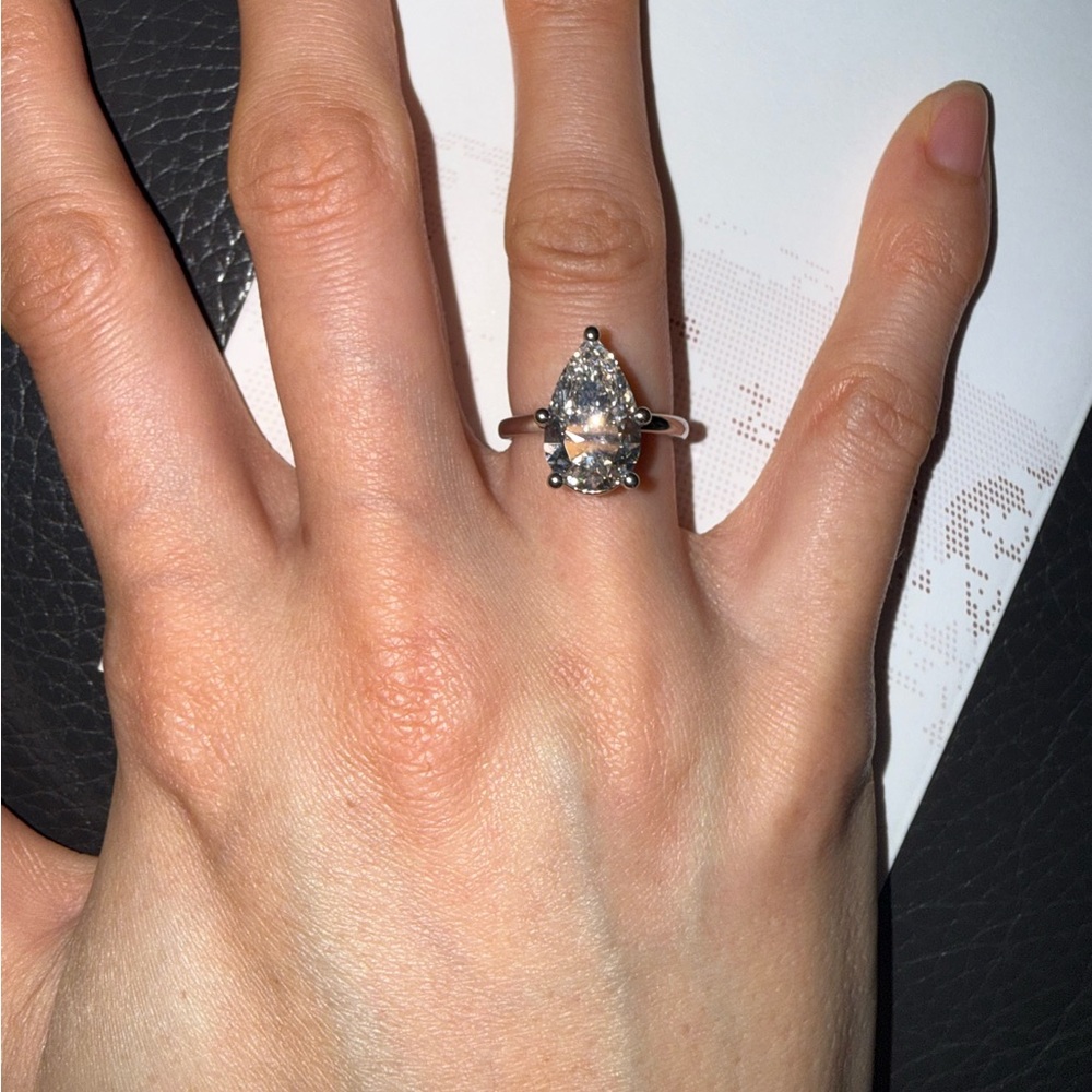Pear Ring Lab-Created Diamond - image 2
